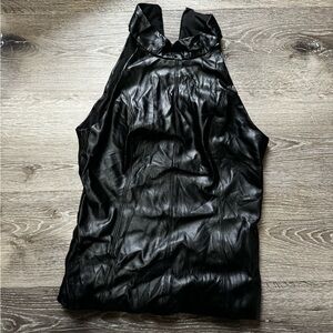 White House black market pleather top